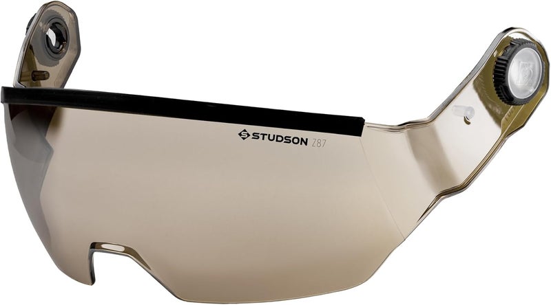 STUDSON SHK-1 Half Shield Anti-Fog, Anti-Scratch, VLT: 24% - ANSI Z87.1 Certified, Easy Helmet Attachment (Amber/Silver Mirror) - Image 1